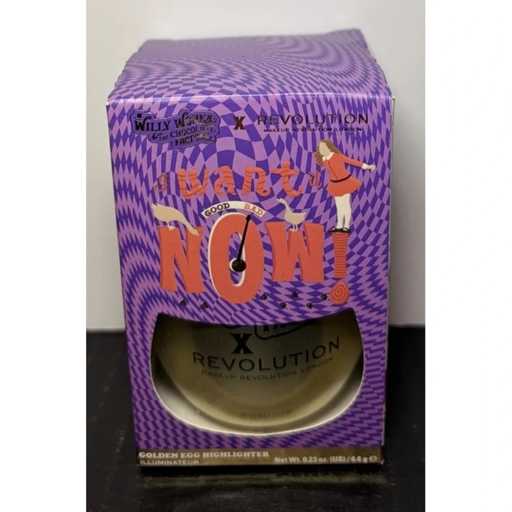 Willy Wonka X Revolution BUNDLE Lot Golden Ticket Eyeshadow Highlighter Lip Balm
